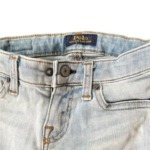Used Girls Polo Ralph Lauren Light Blue Pink Flower Jeans